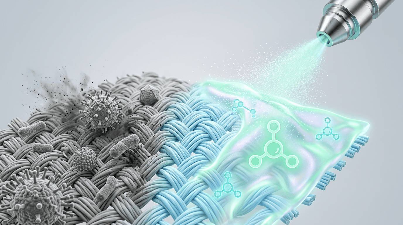 Application of eco-safe anti-microbial mist to prevent mold growth on textiles
